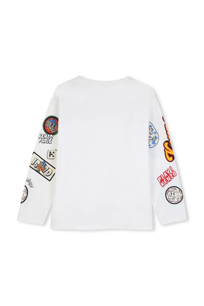 Chłopiec Kenzo longsleeve dziecięcy bawełniany K61933.114.150 biały