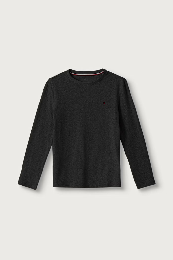 Tommy Hilfiger Longsleeve dziecięcy bawełniany UB0UB00309.9BY2 czarny AW26