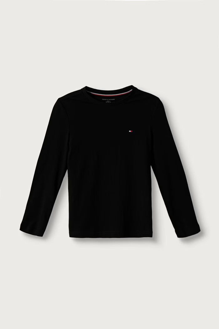 Chłopiec Tommy Hilfiger Longsleeve dziecięcy bawełniany UB0UB00309.9BY2 czarny