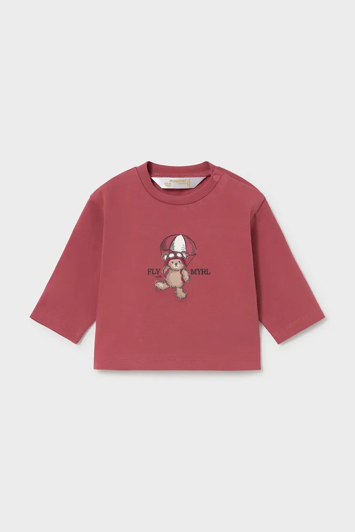 Mayoral Newborn majica dugih rukava za bebe od pamuka s elastanom 2085.1Q.Newborn.9BY2 roza AW26