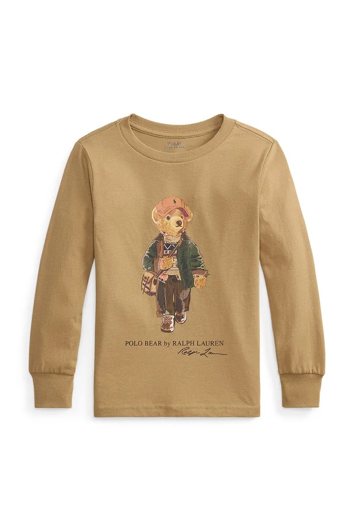 Polo Ralph Lauren Majica dugih rukava za djecu od pamuka 322B27277001 smeđa AW26