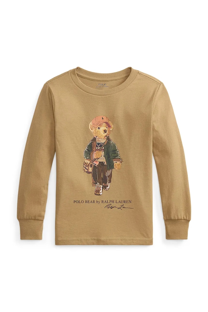 Polo Ralph Lauren Majica dugih rukava za djecu od pamuka 322B27277001 smeđa AW26