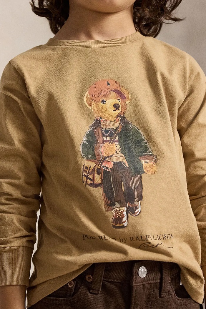 Majica dugih rukava za djecu od pamuka Polo Ralph Lauren smeđa 322B27277001