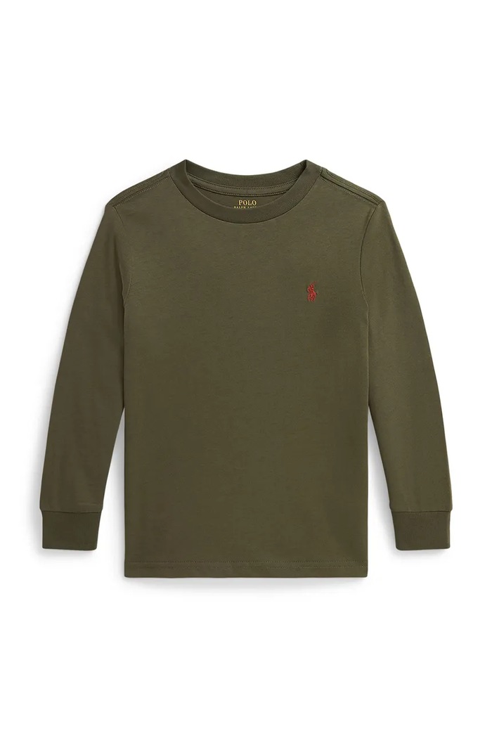 Polo Ralph Lauren majica dugih rukava za djecu od pamuka 322854677506 zelena AW26