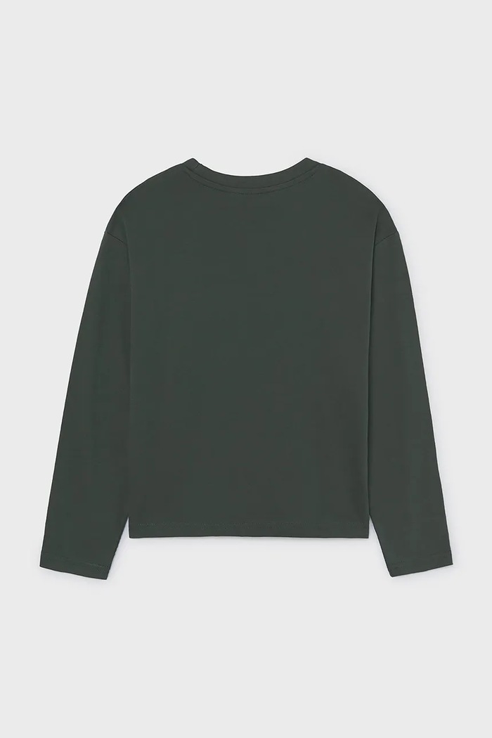 Mayoral longsleeve dziecięcy bawełniany 7043.7C.Junior.9BY2 zielony AW26