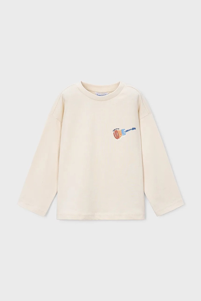 Mayoral longsleeve dziecięcy bawełniany beżowy 4016.5E.Mini.9BY2