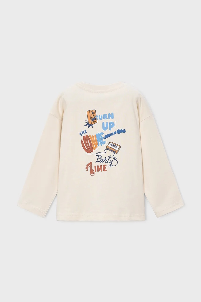 Mayoral longsleeve dziecięcy bawełniany 4016.5E.Mini.9BY2 beżowy AW26