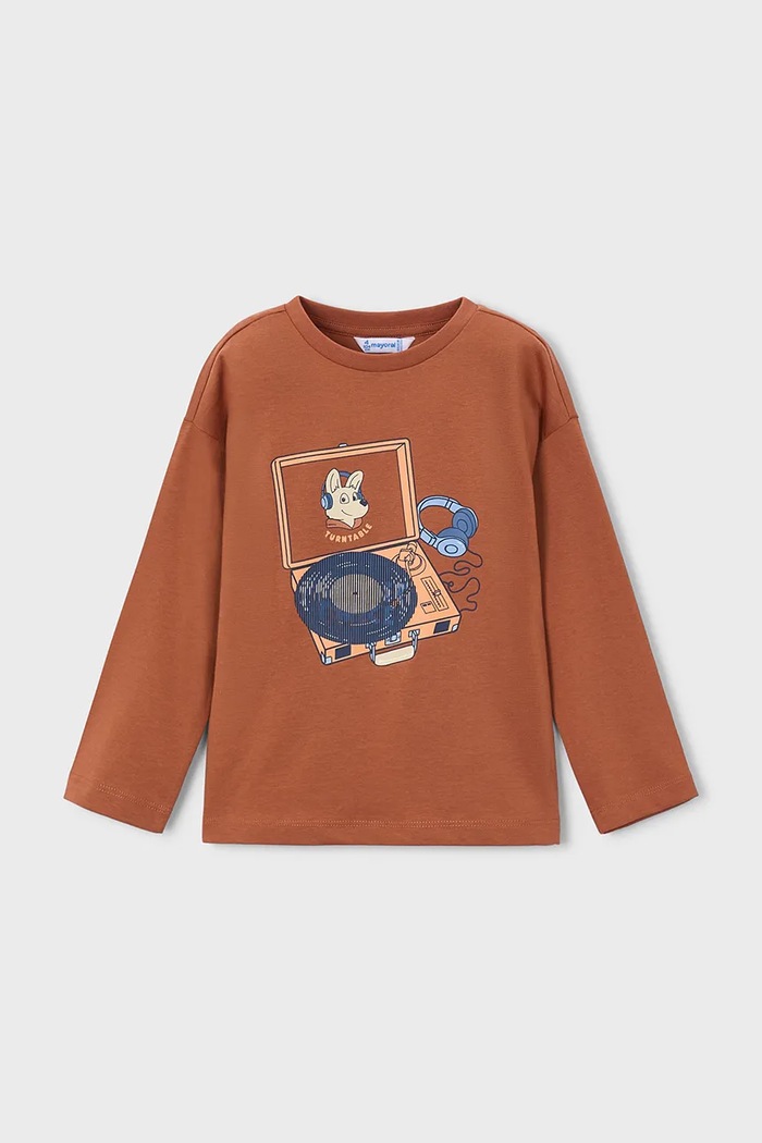 Mayoral majica z dolgimi rokavi otroška bombažna 4015.5E.Mini.9BY2 oranžna AW26