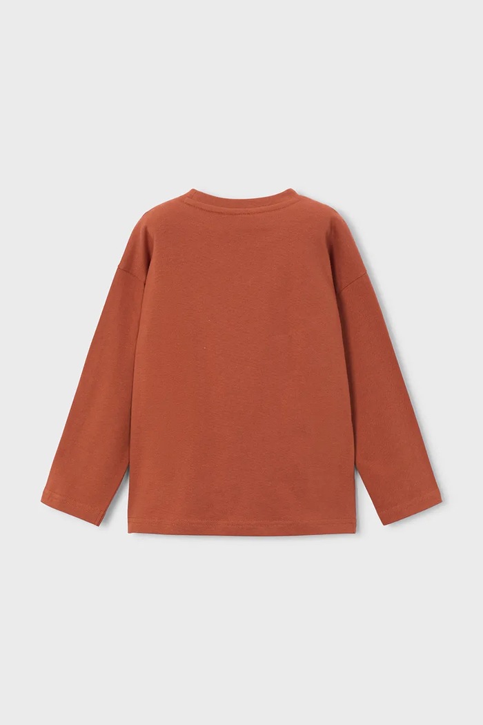 Mayoral longsleeve dziecięcy bawełniany 4013.5D.Mini.9BY2 pomarańczowy AW26