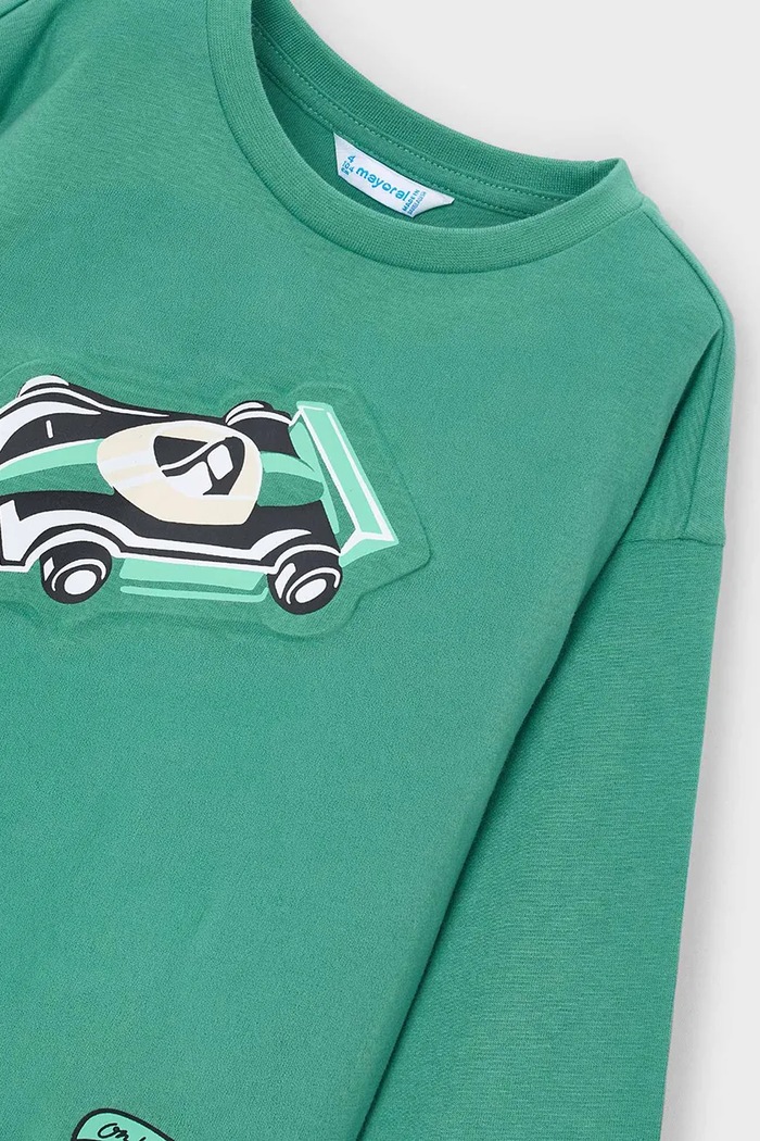 Chłopiec Mayoral Longsleeve dziecięcy bawełniany 4009.5C.Mini.9BY2 zielony