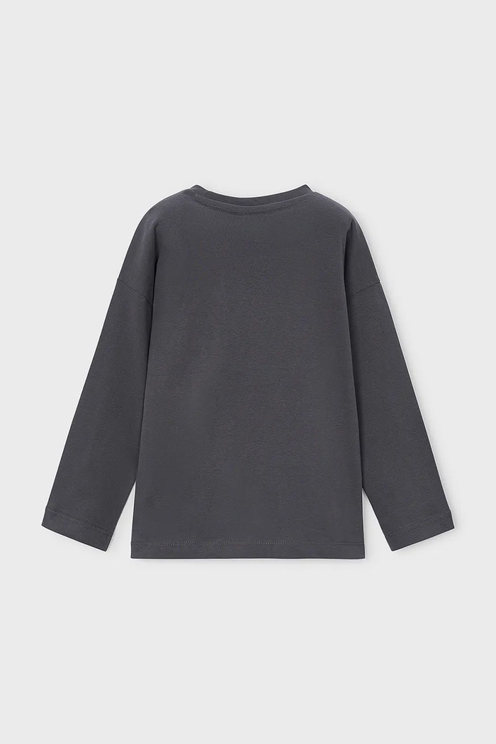 Mayoral longsleeve dziecięcy bawełniany 4009.5C.Mini.9BY2 szary AW26