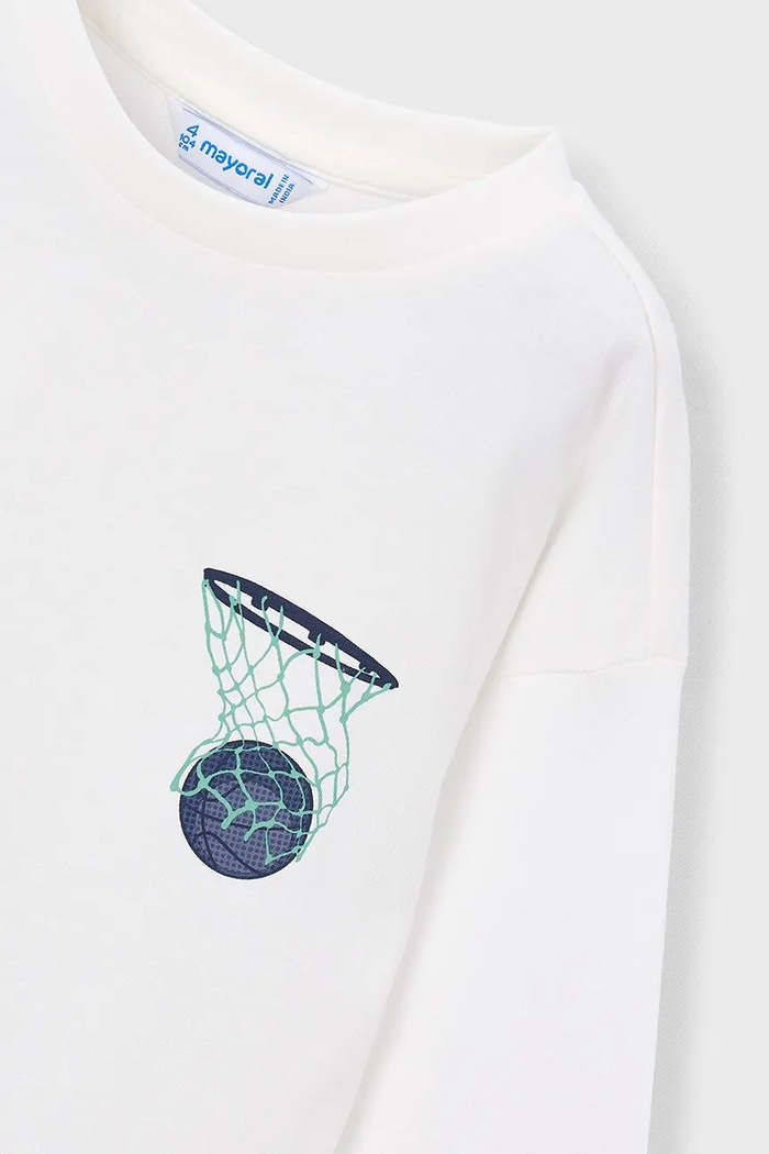 Chłopiec Mayoral longsleeve dziecięcy bawełniany 4006.5B.Mini.9BY2 biały