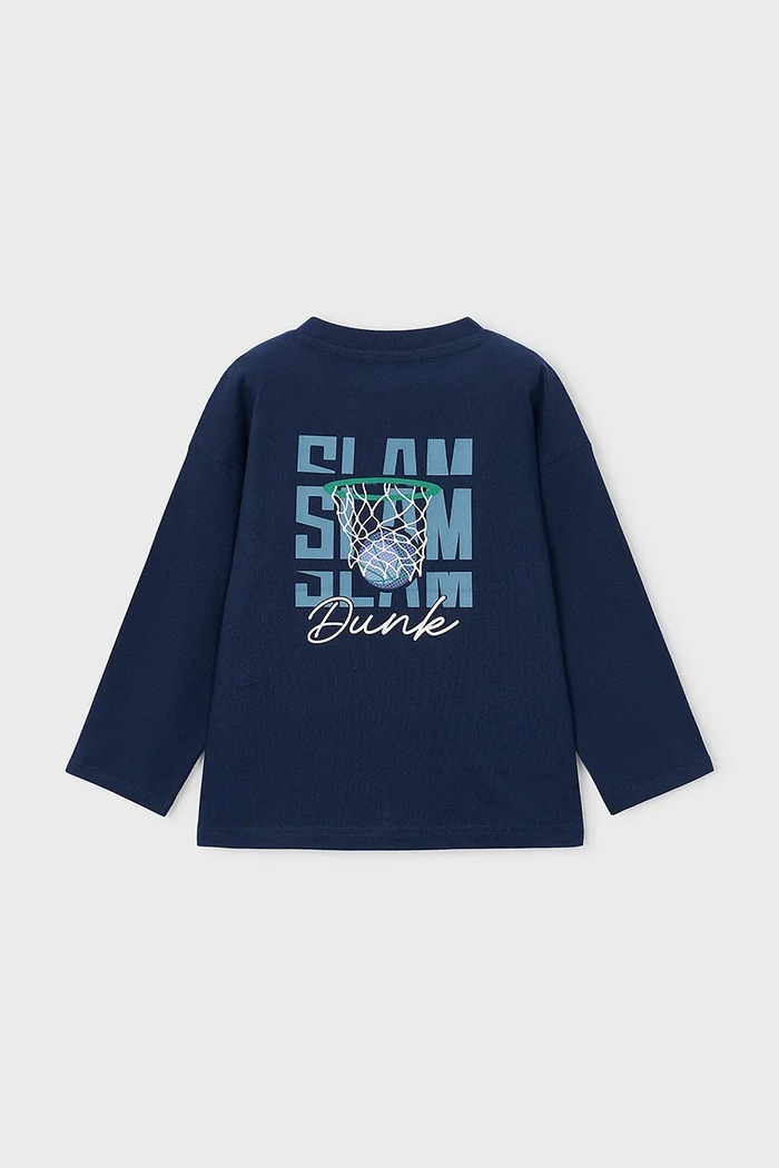 Mayoral longsleeve dziecięcy bawełniany 4006.5B.Mini.9BY2 granatowy AW26