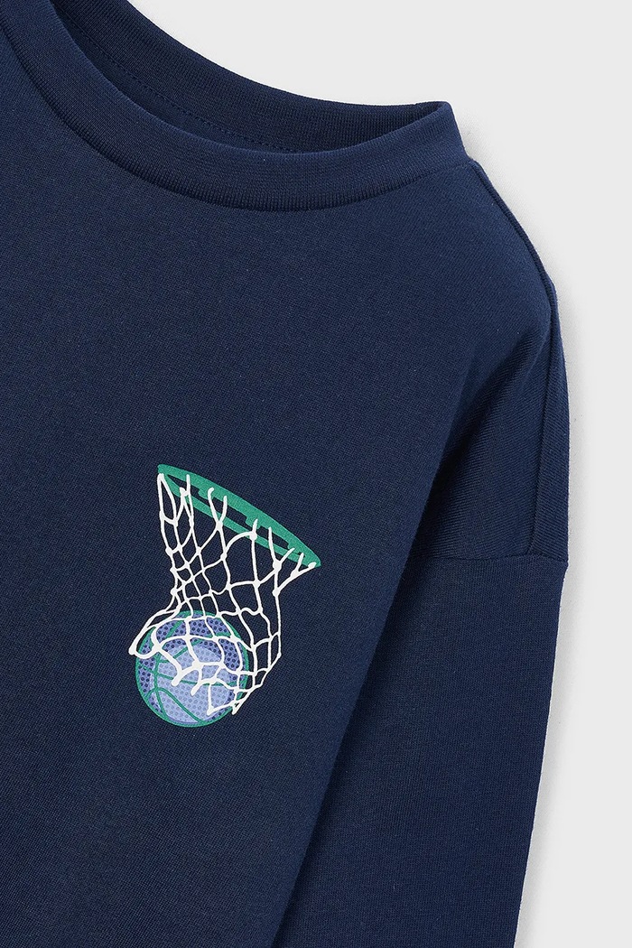 Chłopiec Mayoral longsleeve dziecięcy bawełniany 4006.5B.Mini.9BY2 granatowy