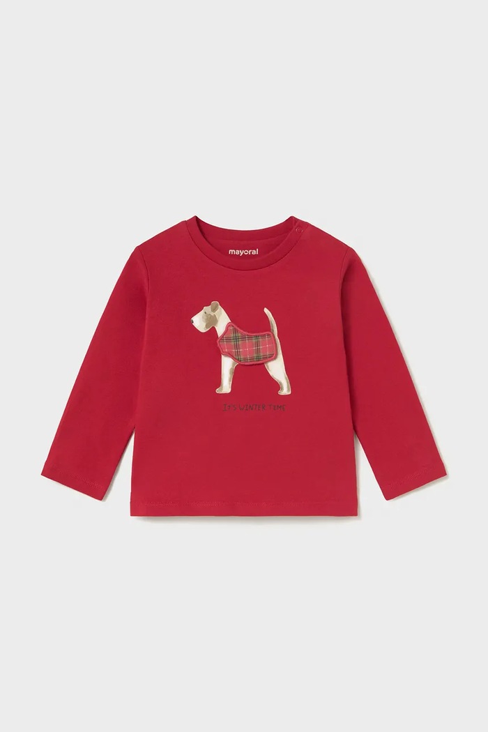 Mayoral longsleeve dziecięcy bawełniany czerwony 2019.3F.Baby.9BY2