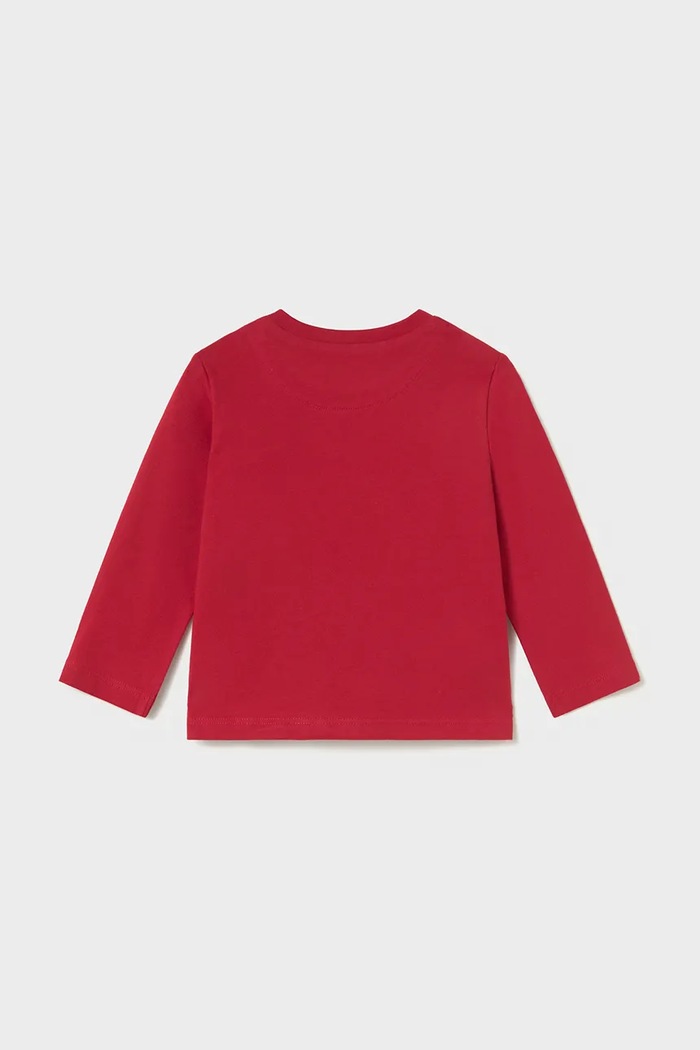 Mayoral longsleeve dziecięcy bawełniany 2019.3F.Baby.9BY2 czerwony AW26
