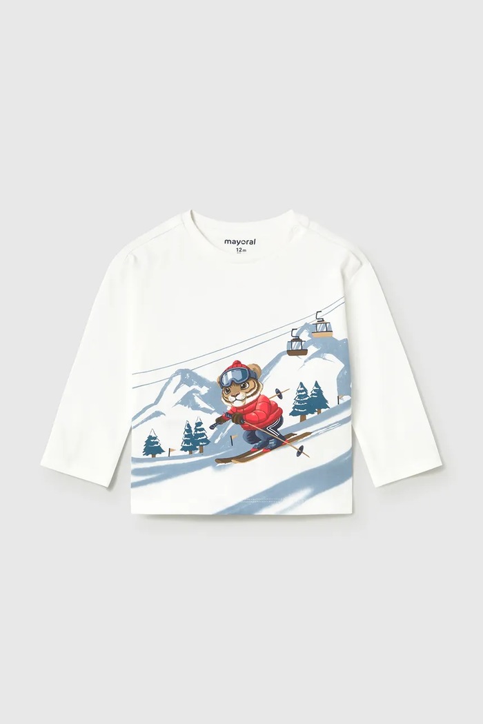 Mayoral longsleeve niemowlęcy bawełniany biały 2017.3E.Baby.9BY2