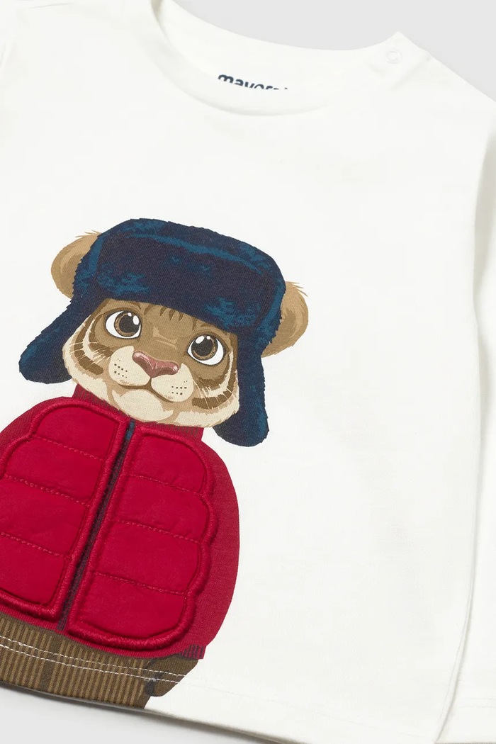 Mayoral Longsleeve niemowlęcy z bawełną 2015.3E.Baby.9BY2 biały AW26