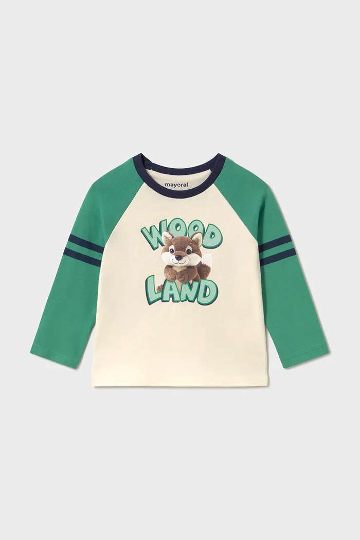 Mayoral блуза с дълги ръкави за бебе от памук 2014.3D.Baby.9BY2 зелен AW26