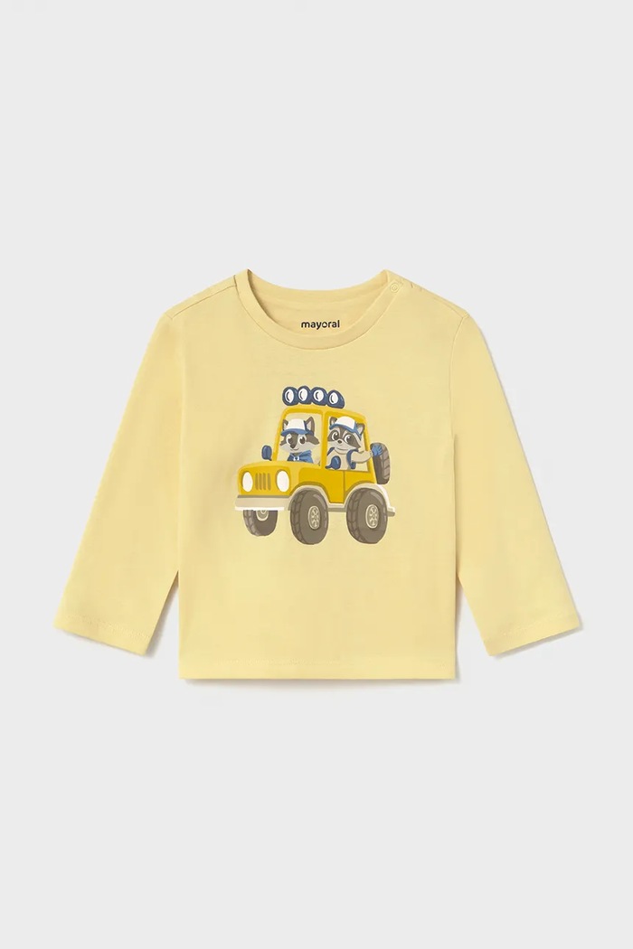Mayoral Longsleeve niemowlęcy bawełniany żółty 2012.3D.Baby.9BY2