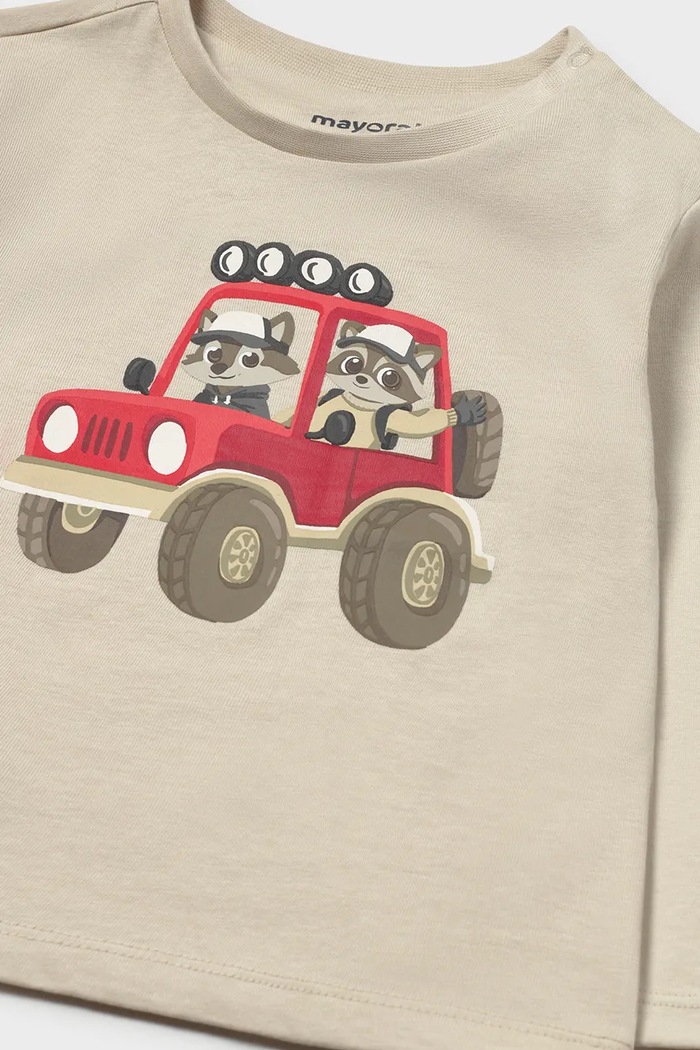 Mayoral Longsleeve niemowlęcy bawełniany 2012.3D.Baby.9BY2 beżowy AW26