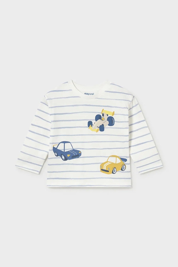 Mayoral блуза с дълги ръкави за бебе от памук 2011.3D.Baby.9BY2 бял AW26