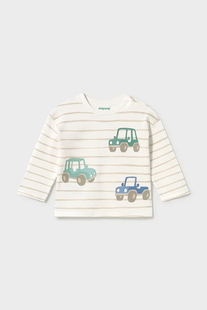 Mayoral longsleeve niemowlęcy bawełniany beżowy 2011.3D.Baby.9BY2