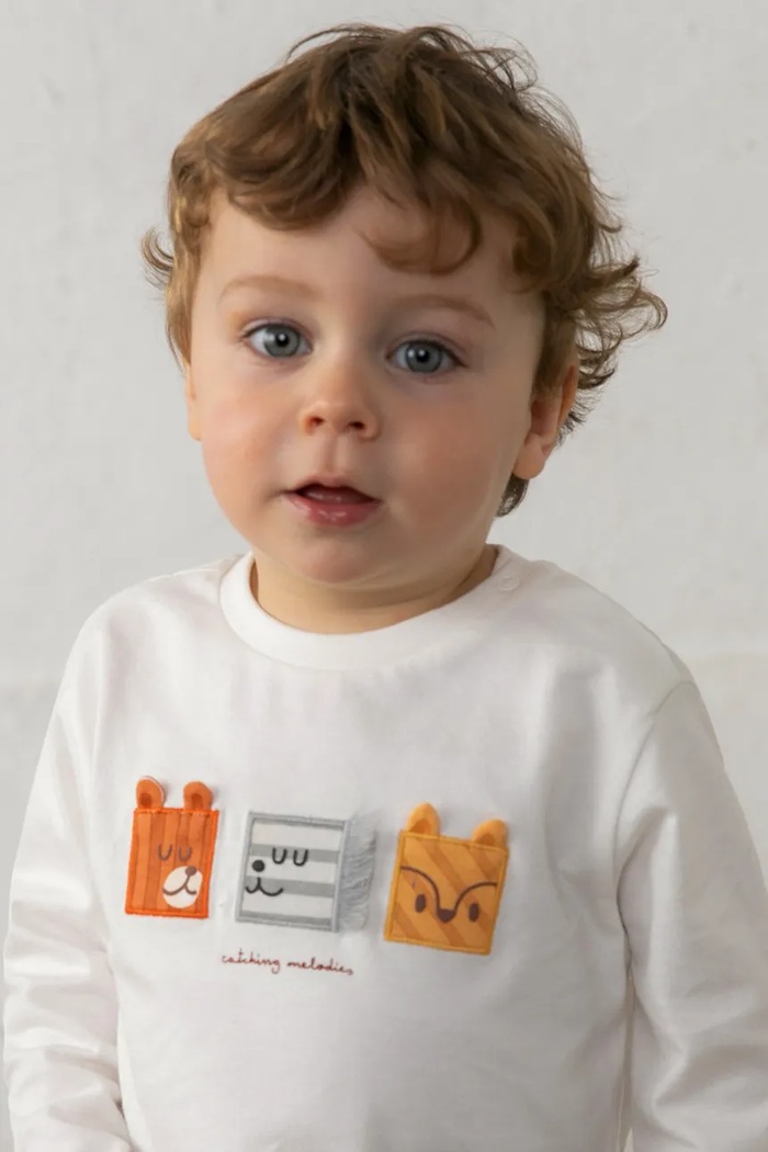 Mayoral lounge t-shirt παιδικό βαμβακερό 2009.3C.Baby.9BY2 λευκό