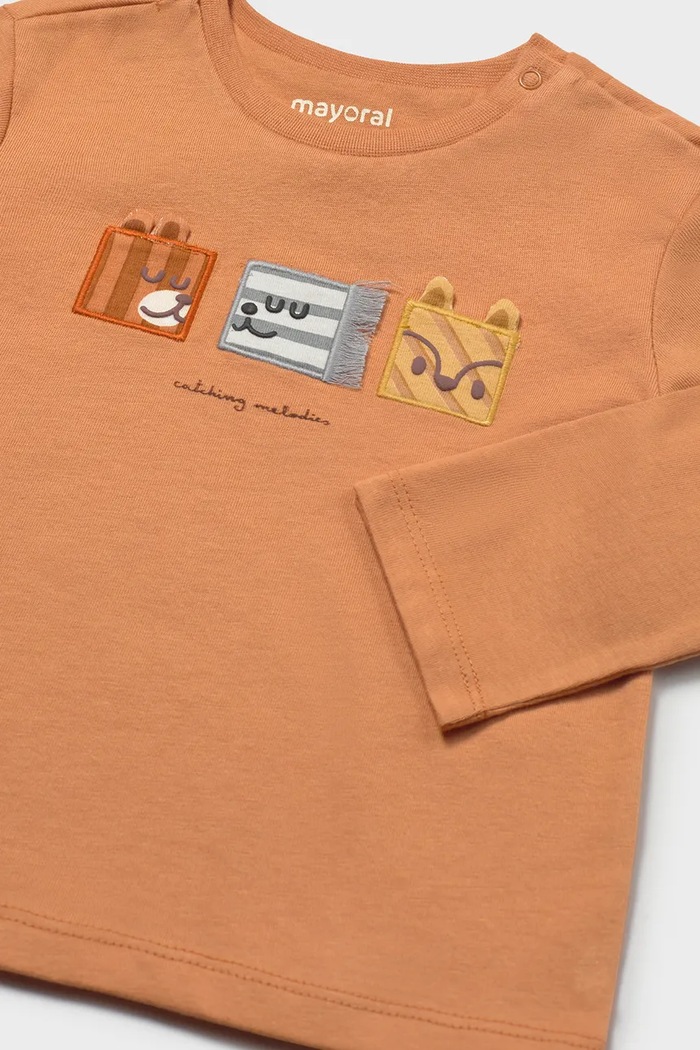 Αγορίστικα Mayoral lounge t-shirt παιδικό βαμβακερό 2009.3C.Baby.9BY2 πορτοκαλί