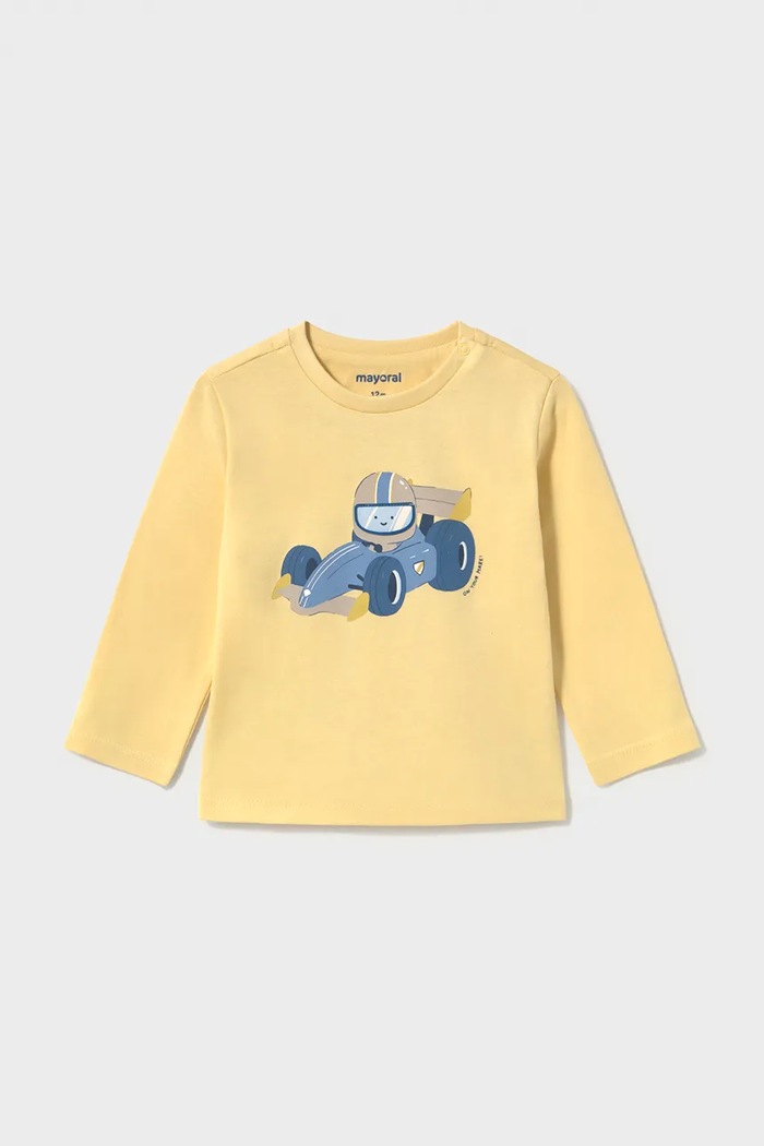 Mayoral блуза с дълги ръкави за бебе от памук 2008.3B.Baby.9BY2 жълт AW26