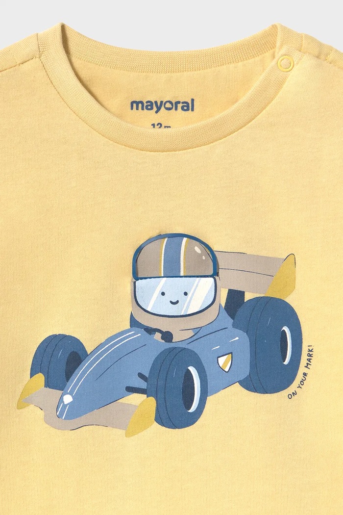 Mayoral блуза с дълги ръкави за бебе от памук 2008.3B.Baby.9BY2 жълт