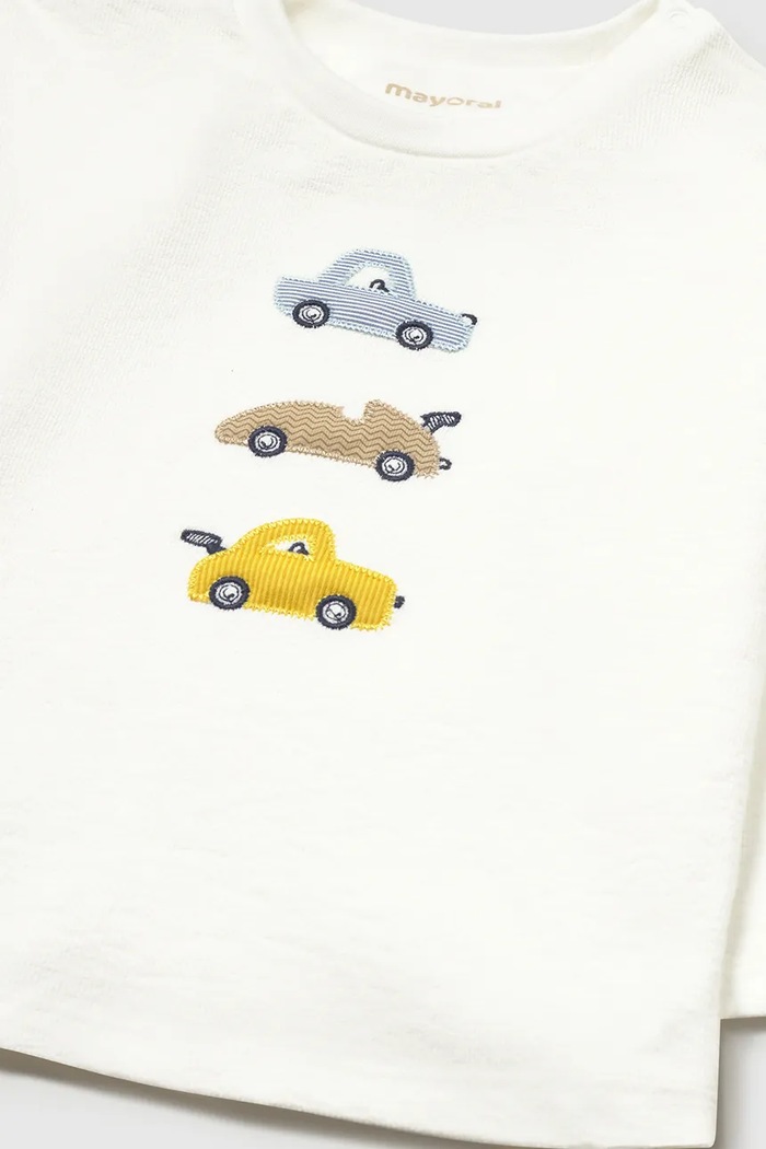 Chłopiec Mayoral Longsleeve dziecięcy bawełniany 2005.3A.Baby.9BY2 biały