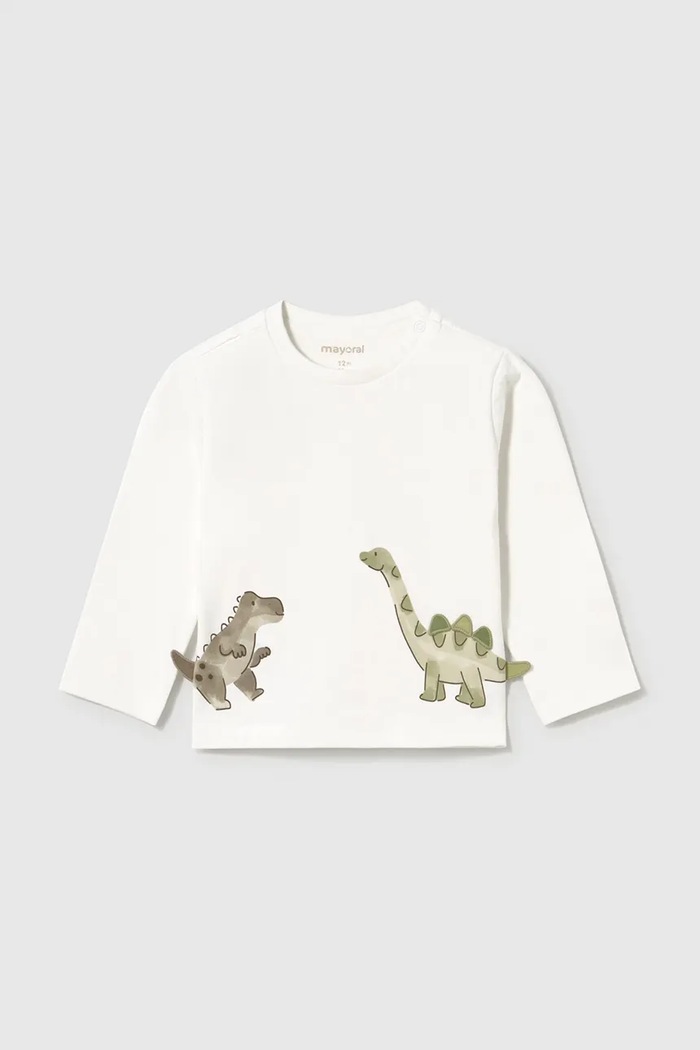 Mayoral блуза с дълги ръкави за бебе от памук 2004.3A.Baby.9BY2 бял AW26