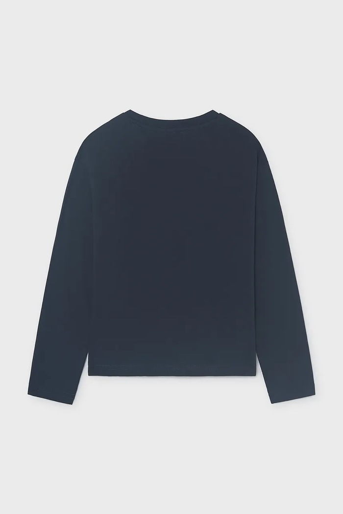 Mayoral longsleeve dziecięcy bawełniany 842.7C.Junior.9BY2 granatowy AW26