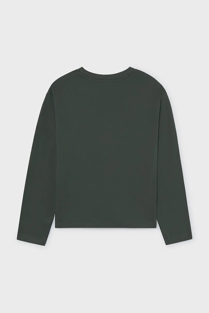 Mayoral longsleeve dziecięcy bawełniany 842.7C.Junior.9BY2 zielony AW26
