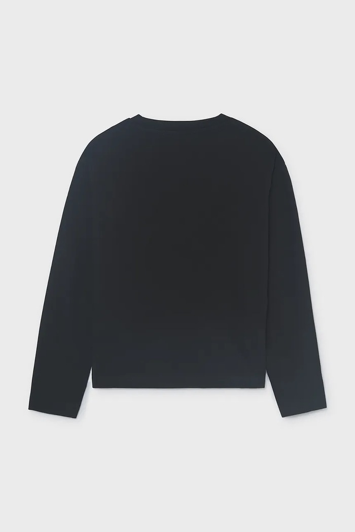 Mayoral лонгслив для детей из хлопка 842.7C.Junior.9BY2 чёрный AW26