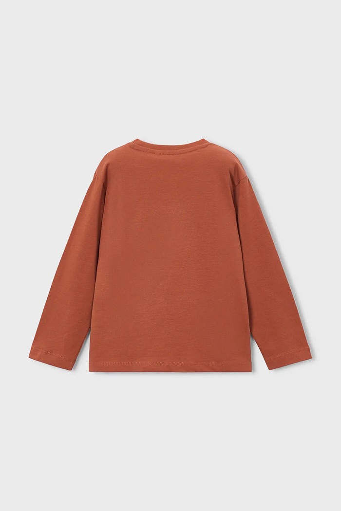 Mayoral блуза с дълги ръкави за деца от памук 173.5A.Mini.9BY2 оранжев AW26