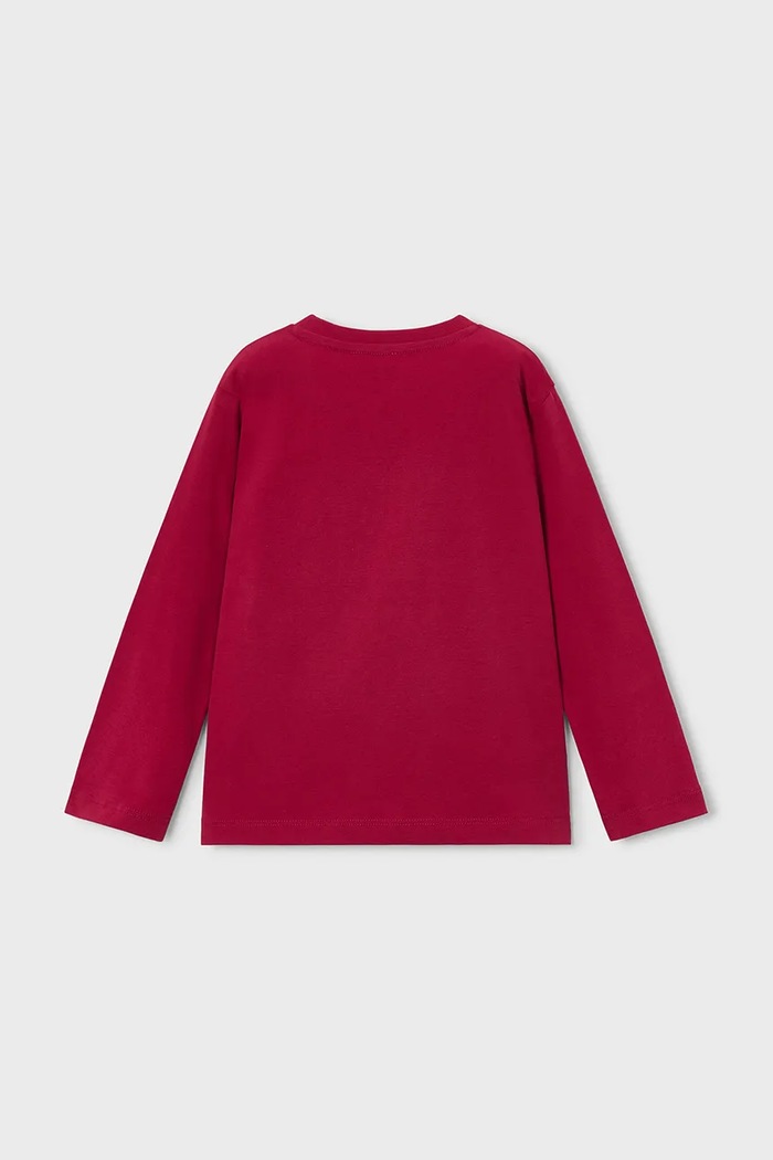 Mayoral блуза с дълги ръкави за деца от памук 173.5A.Mini.9BY2 червен AW26