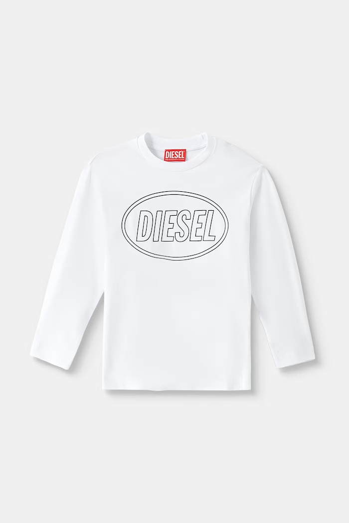 Diesel T-shirt dziecięcy bawełniany TCIRCLELS OVER T-SHIRT biały J03037.0GRAI
