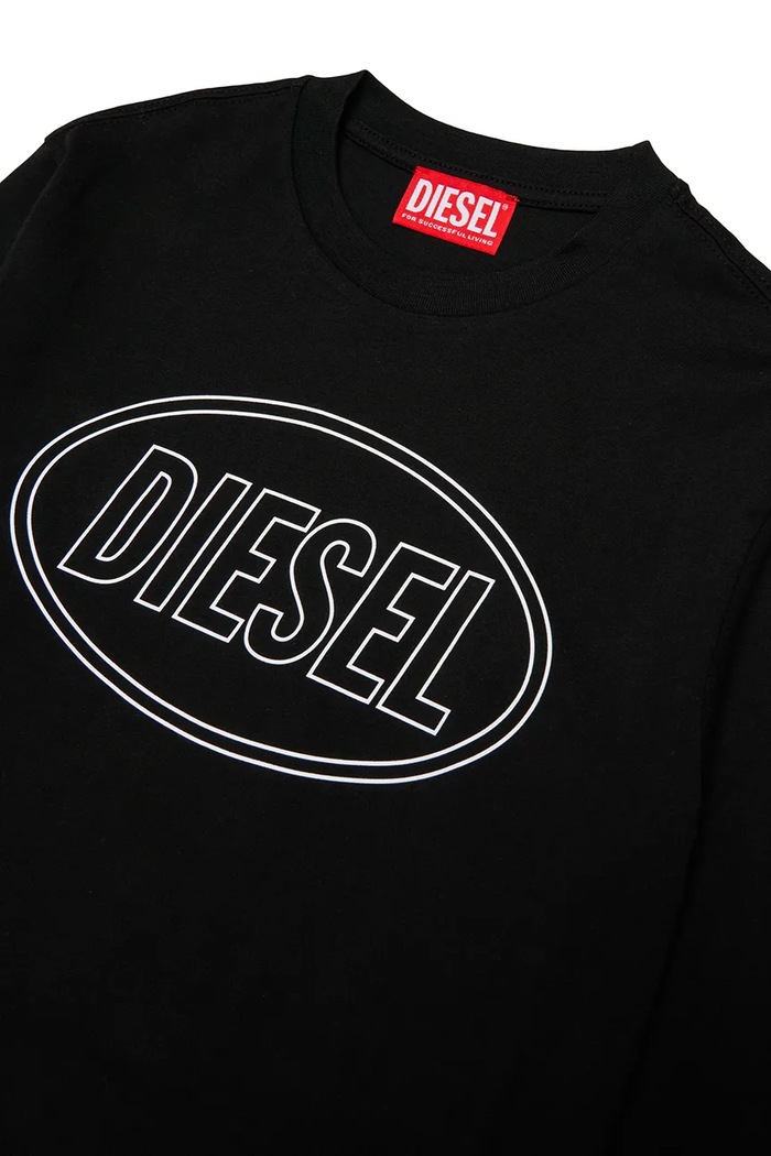 Chłopiec Diesel T-shirt dziecięcy bawełniany TCIRCLELS OVER T-SHIRT J03037.0GRAI czarny