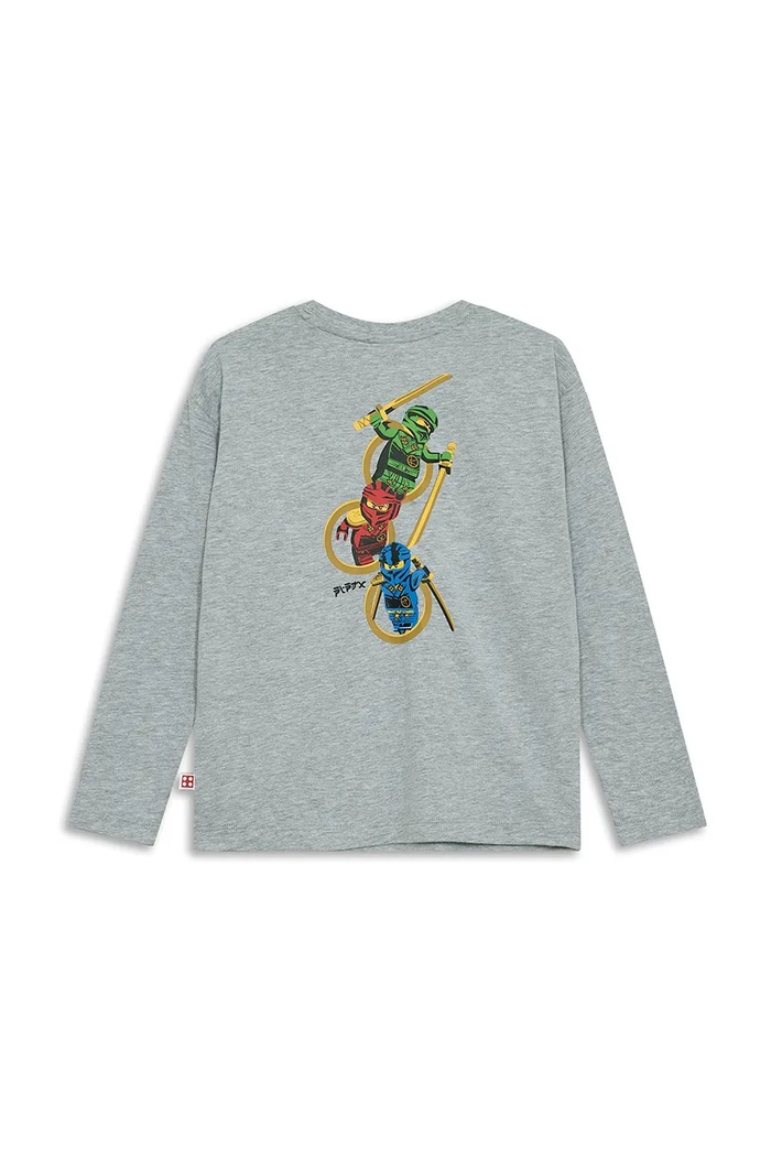 Lego longsleeve dziecięcy z bawełną LWTAJ 603 60.1101.1555 szary AW26