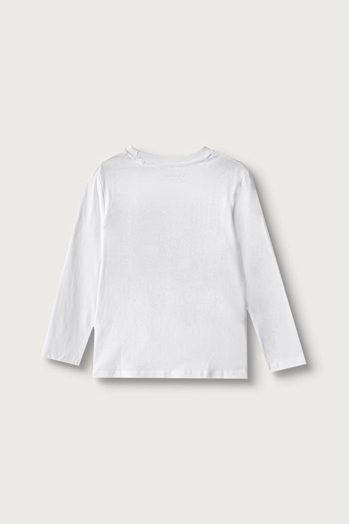 Guess Longsleeve dziecięcy bawełniany z elastanem N6YI24.K3882.9BY2 biały AW26