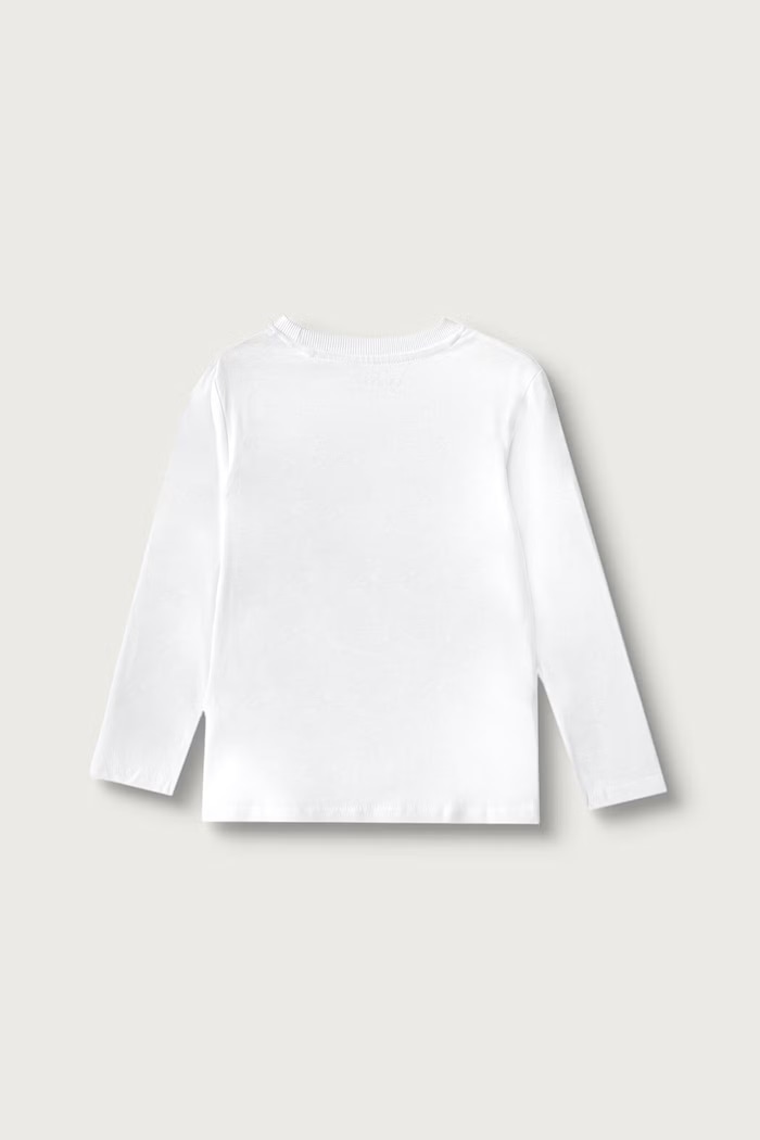 Guess Longsleeve dziecięcy bawełniany z elastanem N6YI24.K3882.9BY2 biały AW26