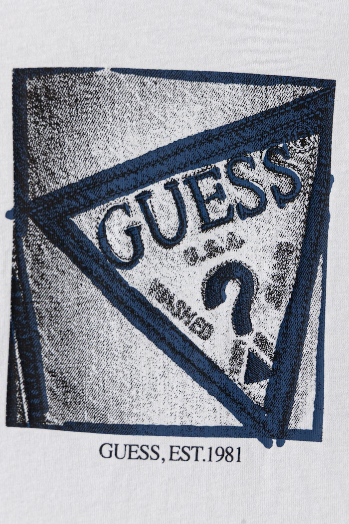 Chłopiec Guess Longsleeve dziecięcy bawełniany z elastanem N6YI24.K3882.9BY2 biały