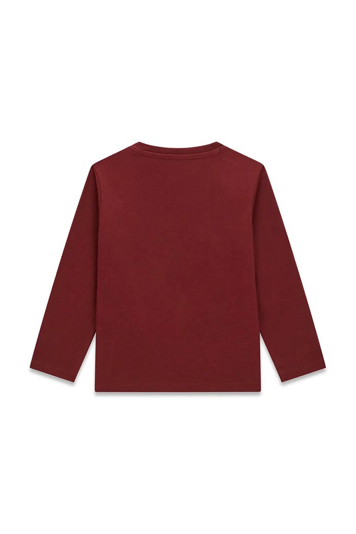 Guess longsleeve dziecięcy bawełniany N6YI12.K3800.9BY2 bordowy AW26