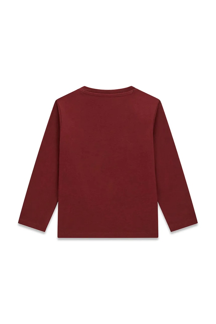 Guess longsleeve dziecięcy bawełniany N6YI12.K3800.9BY2 bordowy AW26