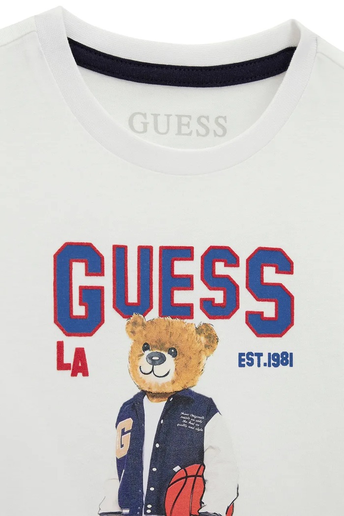 Chłopiec Guess longsleeve dziecięcy bawełniany N6YI06.K3794.9BY2 biały
