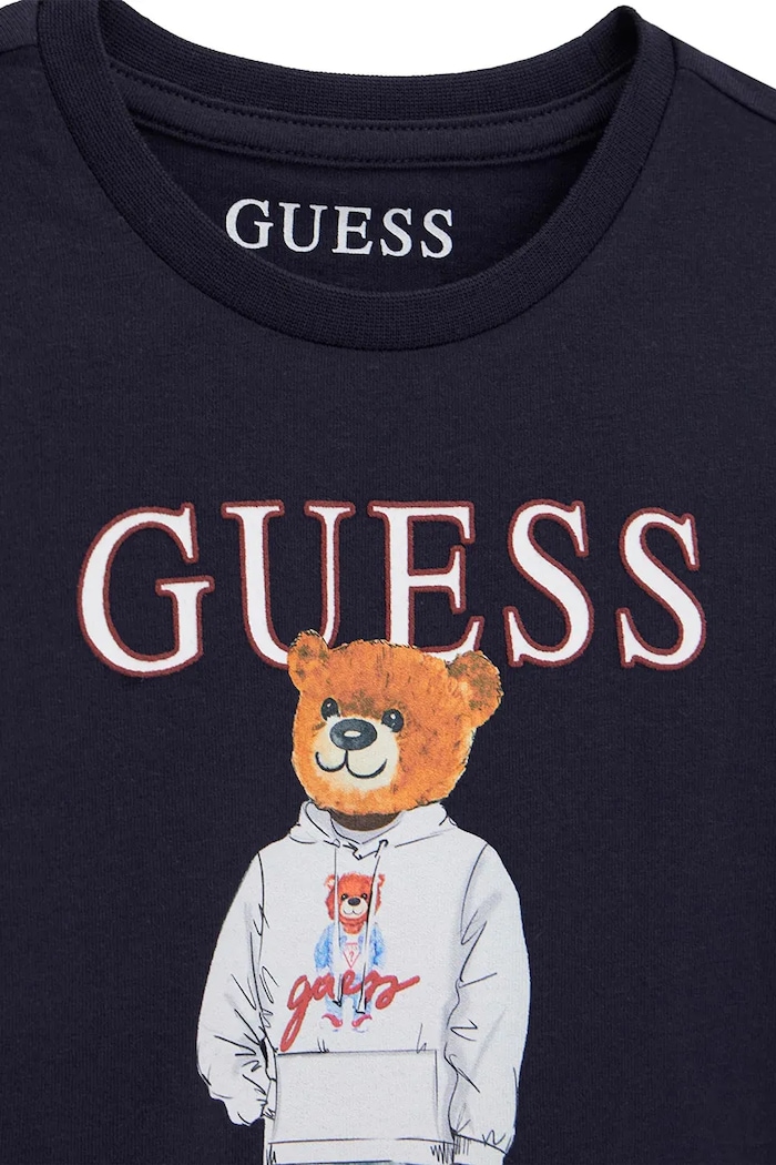 Băieți Guess longsleeve pentru copii, din bumbac N6YI06.K3794.9BY2 bleumarin