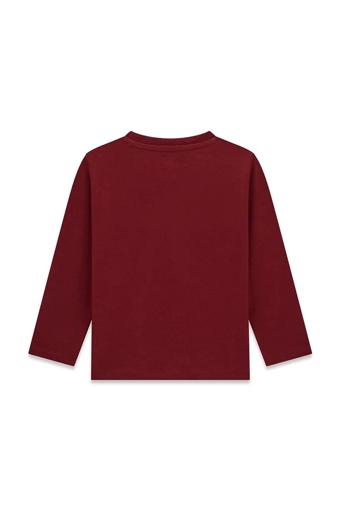 Guess longsleeve pentru copii, din bumbac N6YI06.K3794.9BY2 burgundia AW26