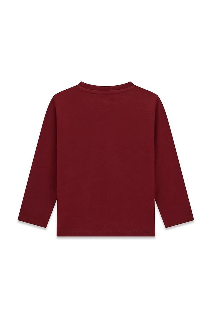 Guess longsleeve pentru copii, din bumbac N6YI06.K3794.9BY2 burgundia AW26